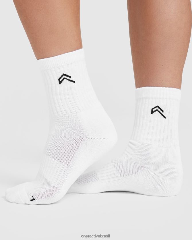 acessórios br Oner Active meias de tripulação pacote com 3 Branco preto 8488X2658