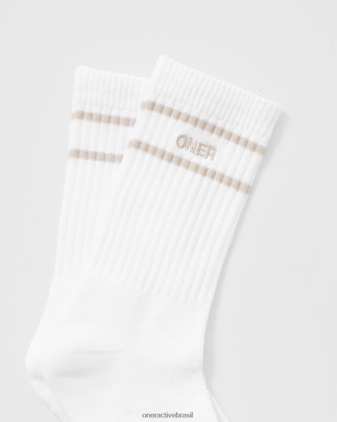 acessórios br Oner Active pacote com 3 meias do time do colégio off white/azul/branco 8488X2651