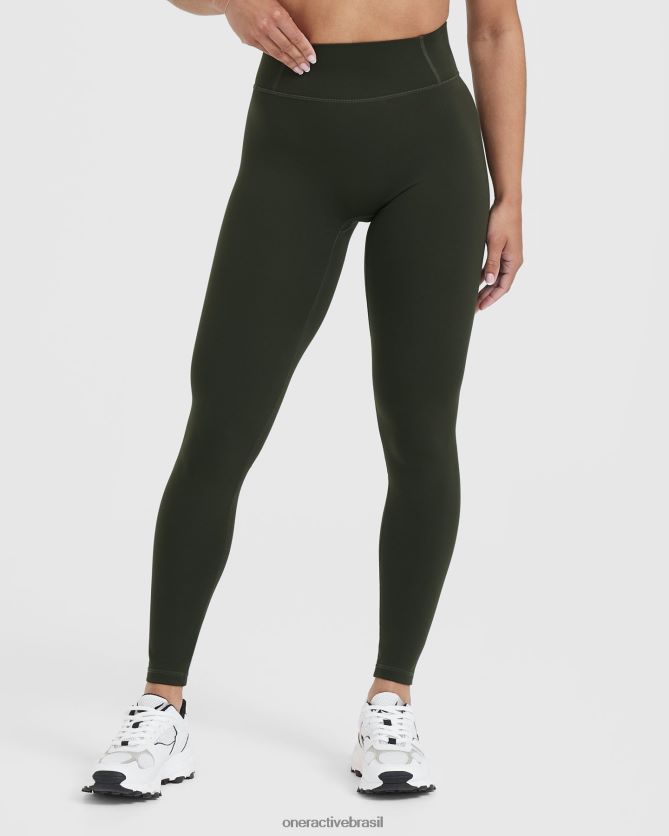 roupas br Oner Active legging cintura alta atemporal cáqui 8488X224