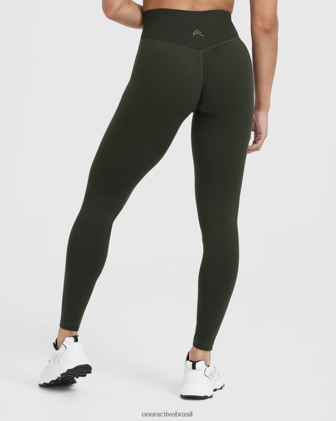 roupas br Oner Active legging cintura alta atemporal cáqui 8488X224