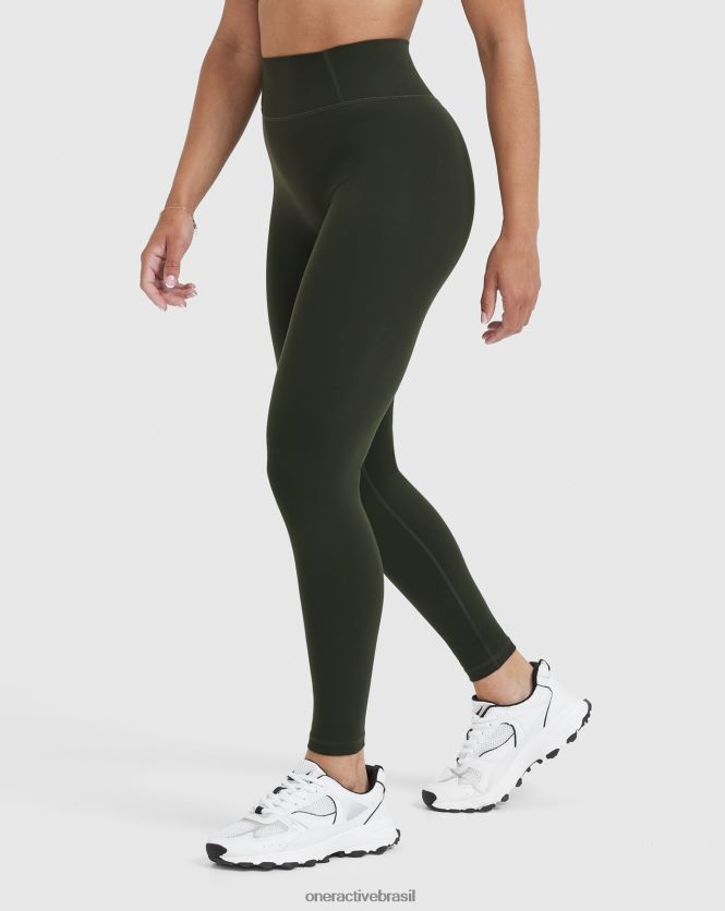 roupas br Oner Active legging cintura alta atemporal cáqui 8488X224