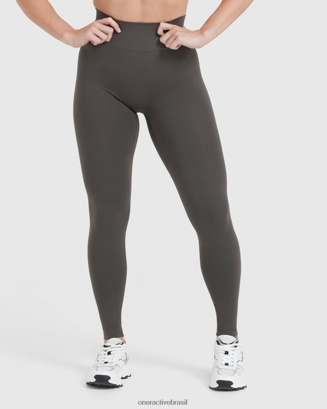 roupas br Oner Active legging cintura alta atemporal cinza profundo 8488X222