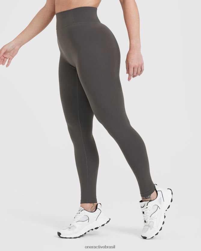 roupas br Oner Active legging cintura alta atemporal cinza profundo 8488X222