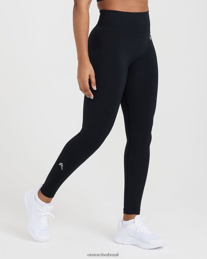 roupas br Oner Active leggings clássicas sem costura 2.0 marga negra 8488X258