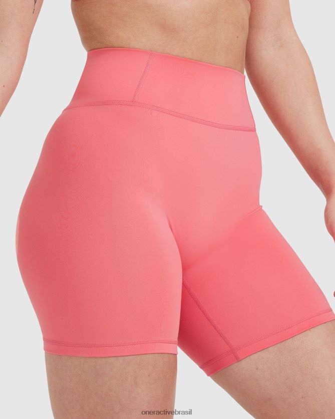 roupas br Oner Active shorts atemporais cintura alta amplificar rosa 8488X2303