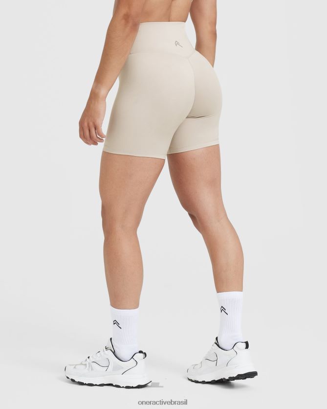roupas br Oner Active shorts atemporais cintura alta areia 8488X2296