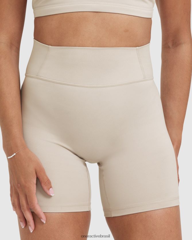 roupas br Oner Active shorts atemporais cintura alta areia 8488X2296