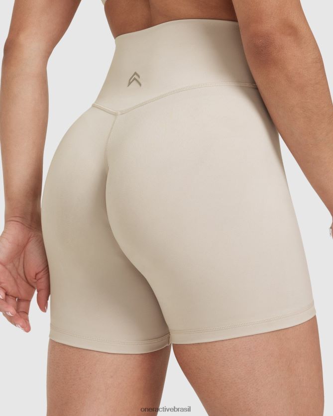 roupas br Oner Active shorts atemporais cintura alta areia 8488X2296