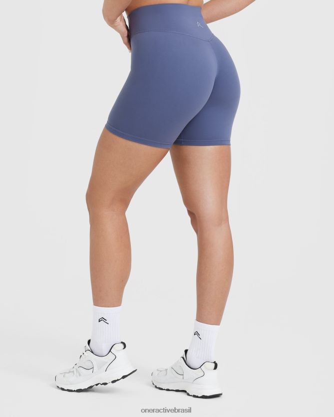 roupas br Oner Active shorts atemporais cintura alta azul ardósia 8488X2310