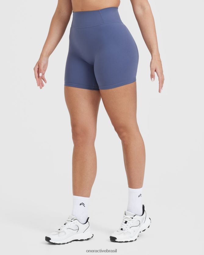 roupas br Oner Active shorts atemporais cintura alta azul ardósia 8488X2310