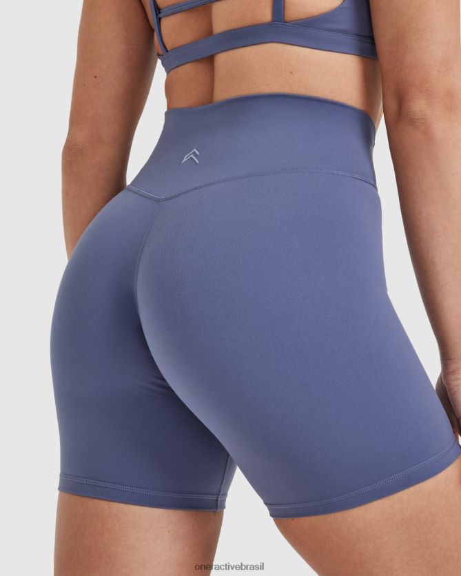 roupas br Oner Active shorts atemporais cintura alta azul ardósia 8488X2310