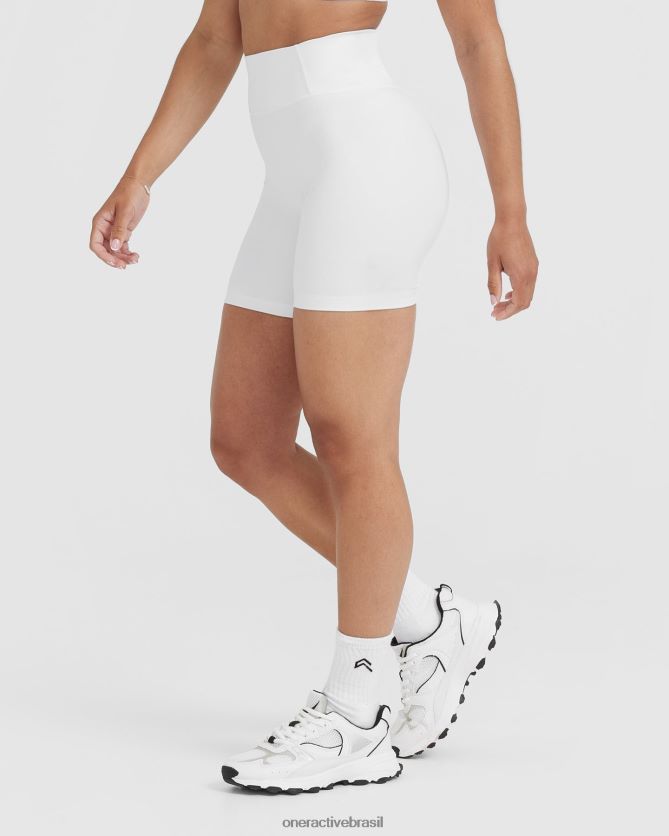 roupas br Oner Active shorts atemporais cintura alta branco 8488X2297