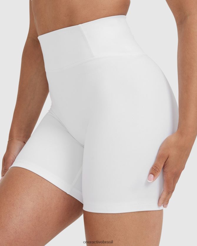 roupas br Oner Active shorts atemporais cintura alta branco 8488X2297