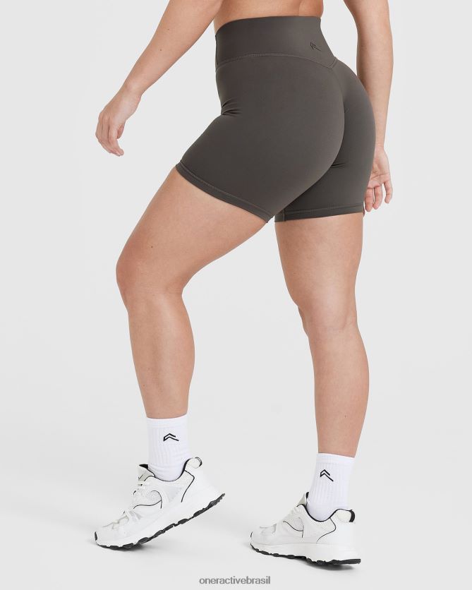 roupas br Oner Active shorts atemporais cintura alta cinza profundo 8488X2270