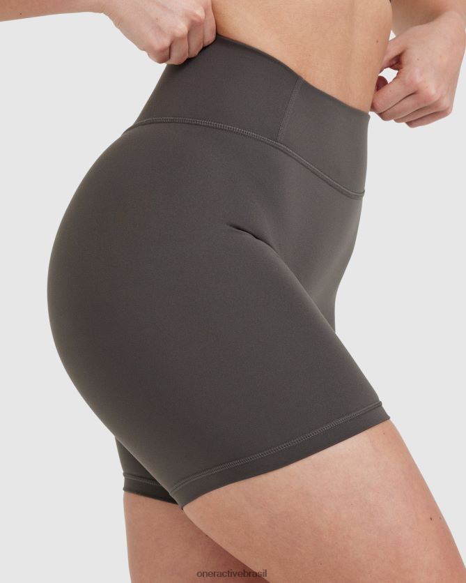 roupas br Oner Active shorts atemporais cintura alta cinza profundo 8488X2270