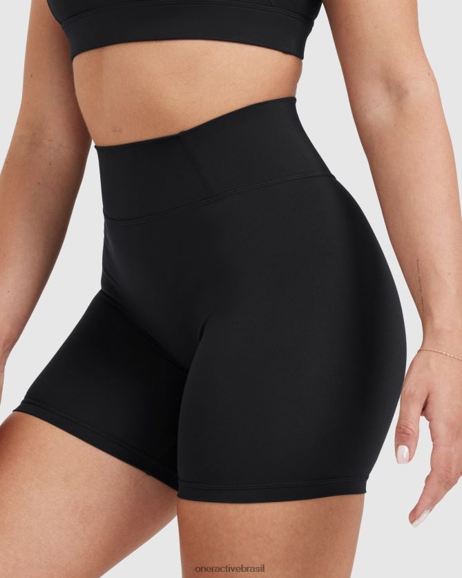 roupas br Oner Active shorts atemporais cintura alta preto 8488X2281