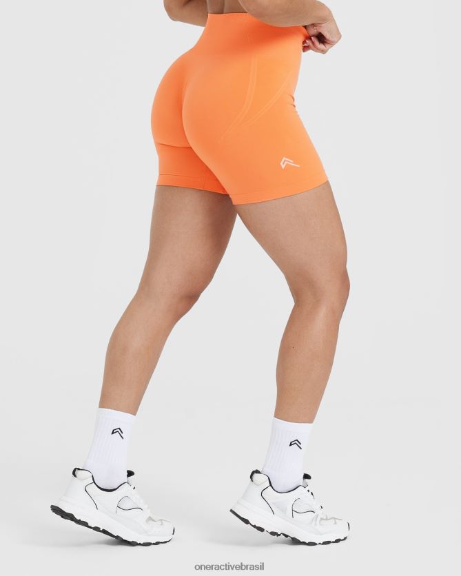 roupas br Oner Active shorts sem costura sem esforço 2 laranja damasco 8488X2298