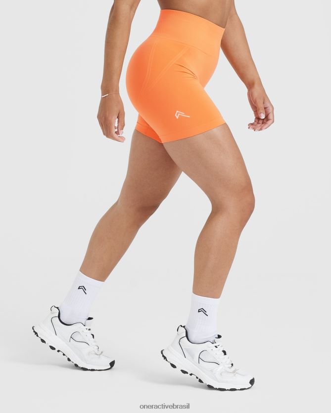 roupas br Oner Active shorts sem costura sem esforço 2 laranja damasco 8488X2298