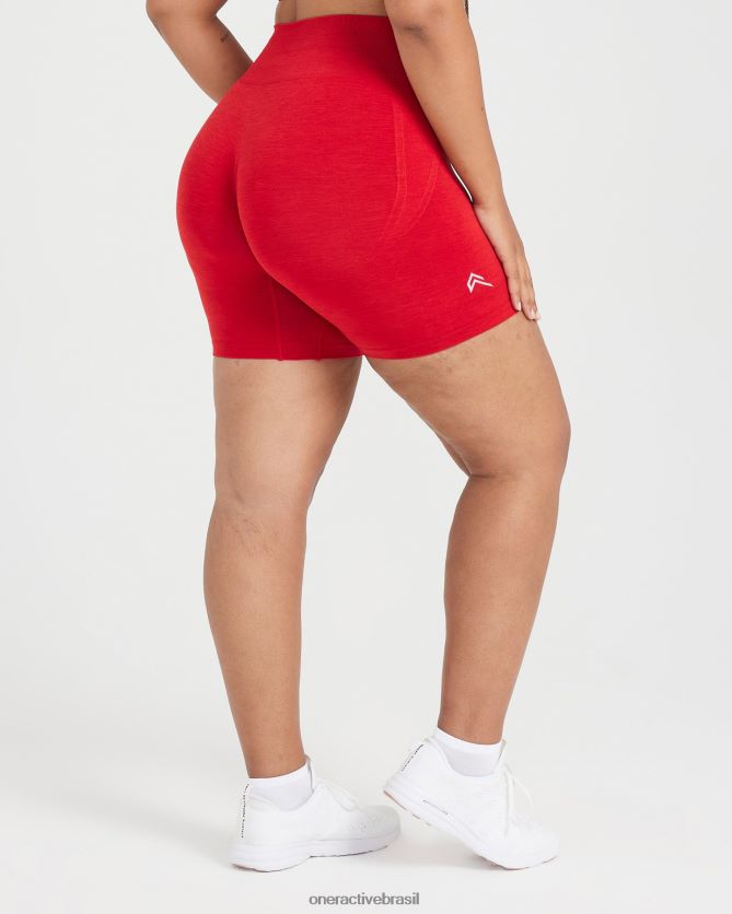 roupas br Oner Active shorts sem costura sem esforço 2 vermelho picante 8488X2320