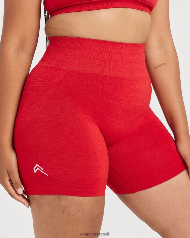 roupas br Oner Active shorts sem costura sem esforço 2 vermelho picante 8488X2320