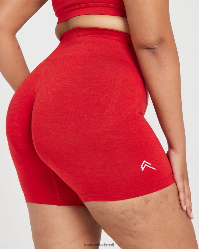 roupas br Oner Active shorts sem costura sem esforço 2 vermelho picante 8488X2320