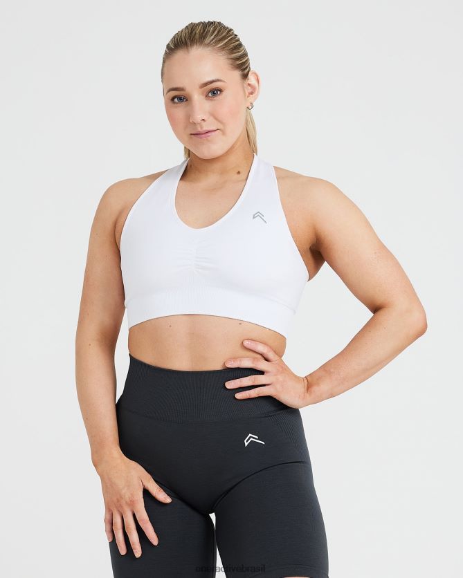 roupas br Oner Active bralette clássico sem costura com decote em V 2.0 branco 8488X2192