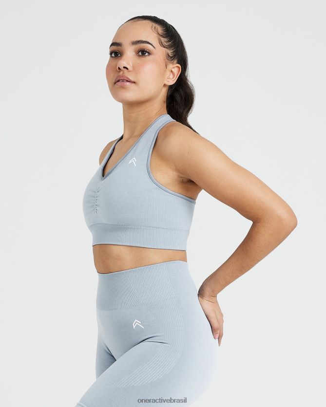 roupas br Oner Active bralette clássico sem costura com decote em V 2.0 fumaça cinza marga 8488X2146