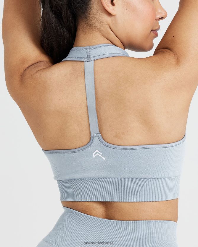 roupas br Oner Active bralette clássico sem costura com decote em V 2.0 fumaça cinza marga 8488X2146