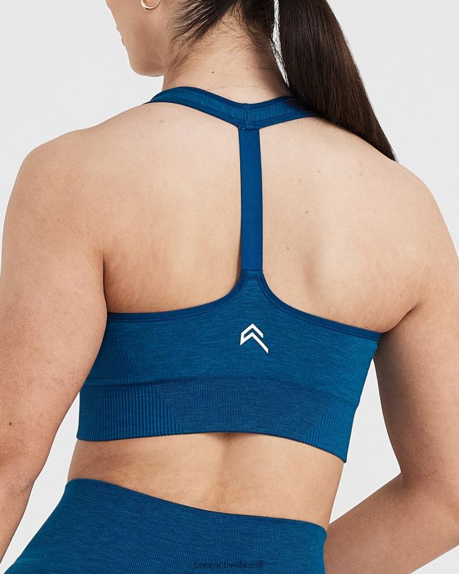roupas br Oner Active bralette clássico sem costura com decote em V 2.0 marga azul gasolina 8488X2144