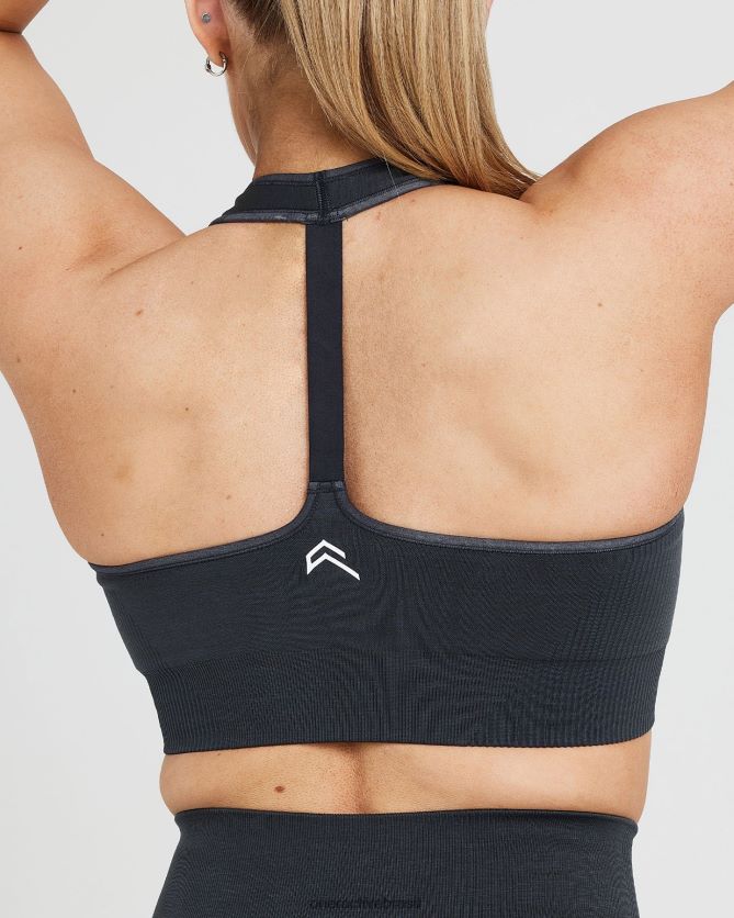 roupas br Oner Active bralette clássico sem costura com decote em V 2.0 marga de carvão 8488X2161