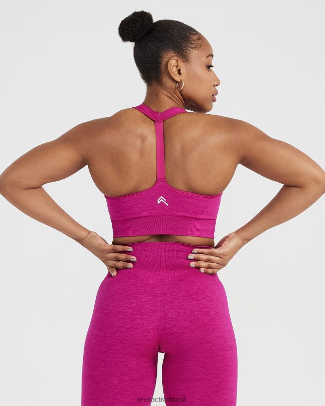 roupas br Oner Active bralette clássico sem costura com decote em V 2.0 marga fúcsia 8488X2134