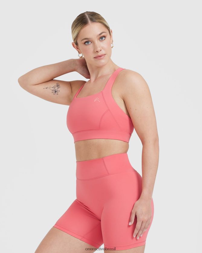roupas br Oner Active bralette com decote quadrado atemporal amplificar rosa 8488X2177