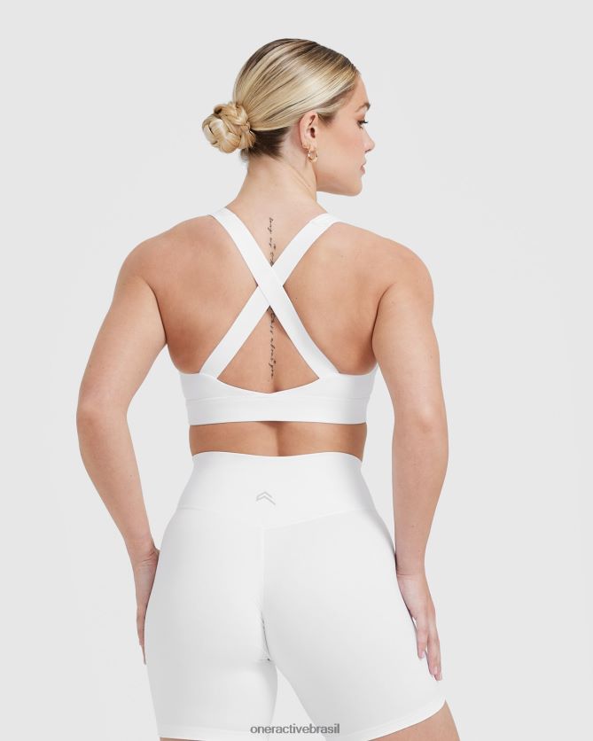 roupas br Oner Active bralette com decote quadrado atemporal branco 8488X2182