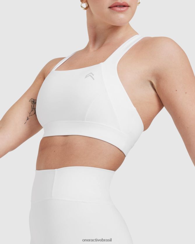 roupas br Oner Active bralette com decote quadrado atemporal branco 8488X2182
