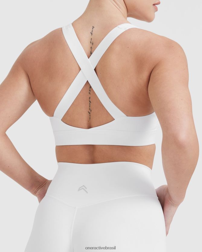 roupas br Oner Active bralette com decote quadrado atemporal branco 8488X2182