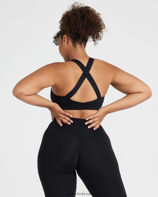 roupas br Oner Active bralette com decote quadrado atemporal preto 8488X2103