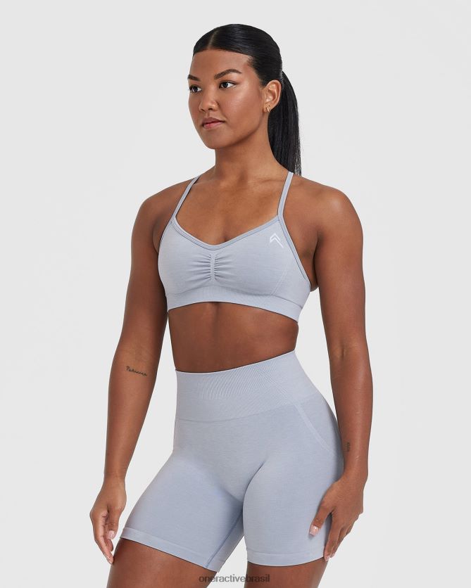 roupas br Oner Active bralette com tiras sem esforço cinza metálico 8488X2115