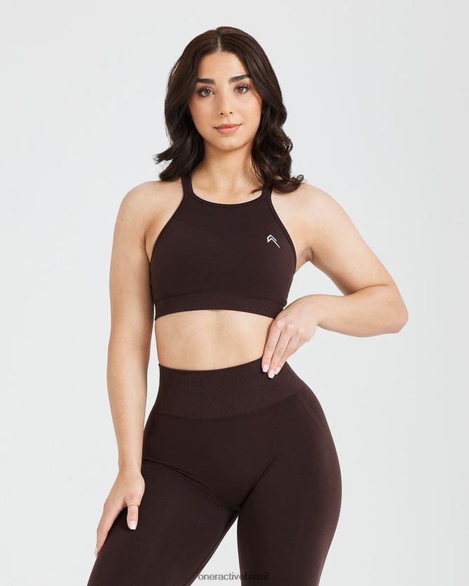 roupas br Oner Active bralette de gola alta sem esforço e sem esforço 70% cacau 8488X2170