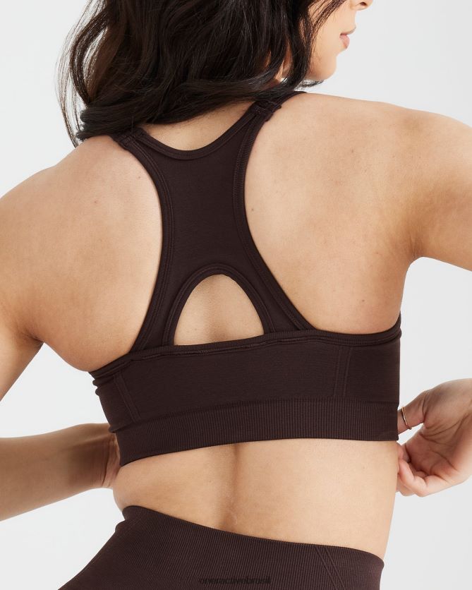 roupas br Oner Active bralette de gola alta sem esforço e sem esforço 70% cacau 8488X2170
