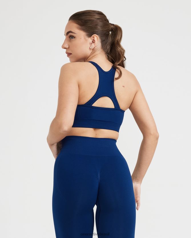 roupas br Oner Active bralette de gola alta sem esforço e sem esforço meia-noite 8488X2215