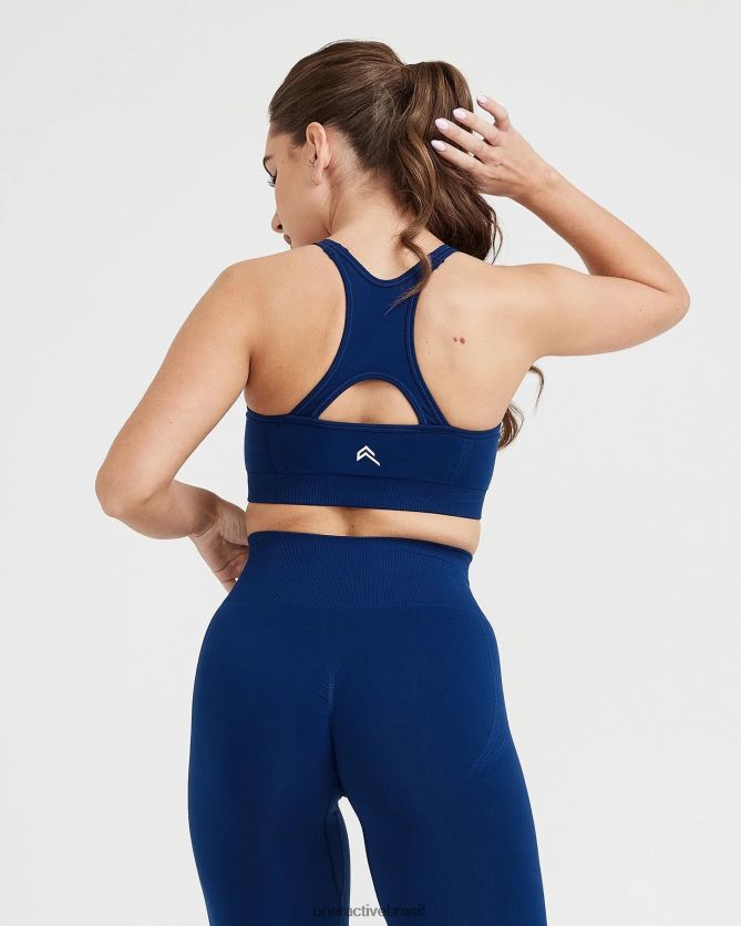 roupas br Oner Active bralette de gola alta sem esforço e sem esforço meia-noite 8488X2219