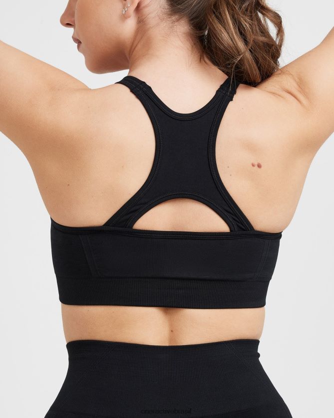 roupas br Oner Active bralette de gola alta sem esforço e sem esforço preto 8488X2106