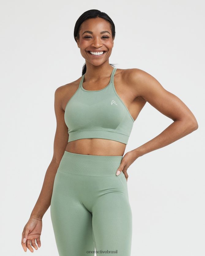 roupas br Oner Active bralette de gola alta sem esforço e sem esforço sábio 8488X2198