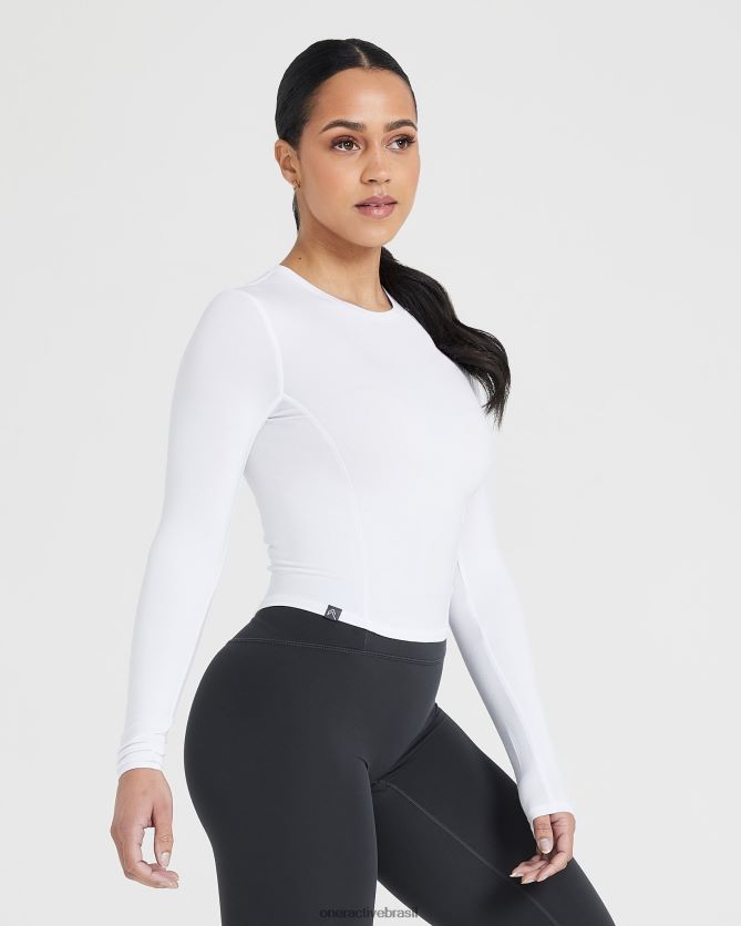 roupas br Oner Active blusa de manga comprida média macia e suave branco 8488X2437