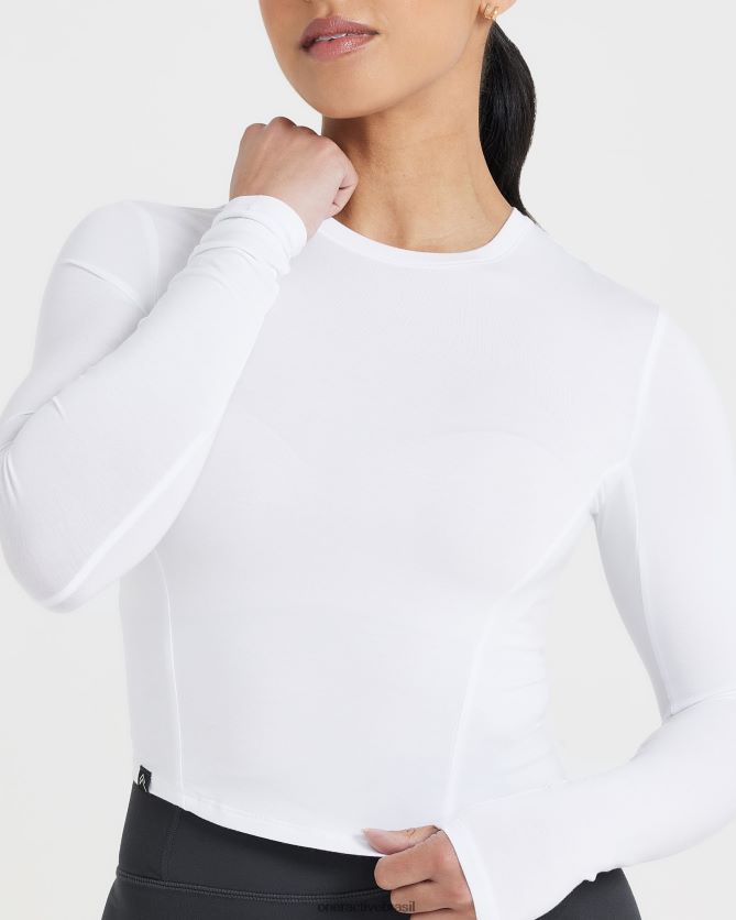 roupas br Oner Active blusa de manga comprida média macia e suave branco 8488X2437
