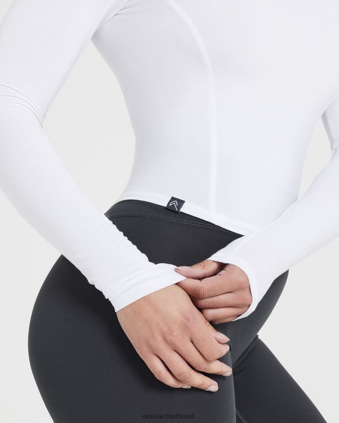 roupas br Oner Active blusa de manga comprida média macia e suave branco 8488X2437