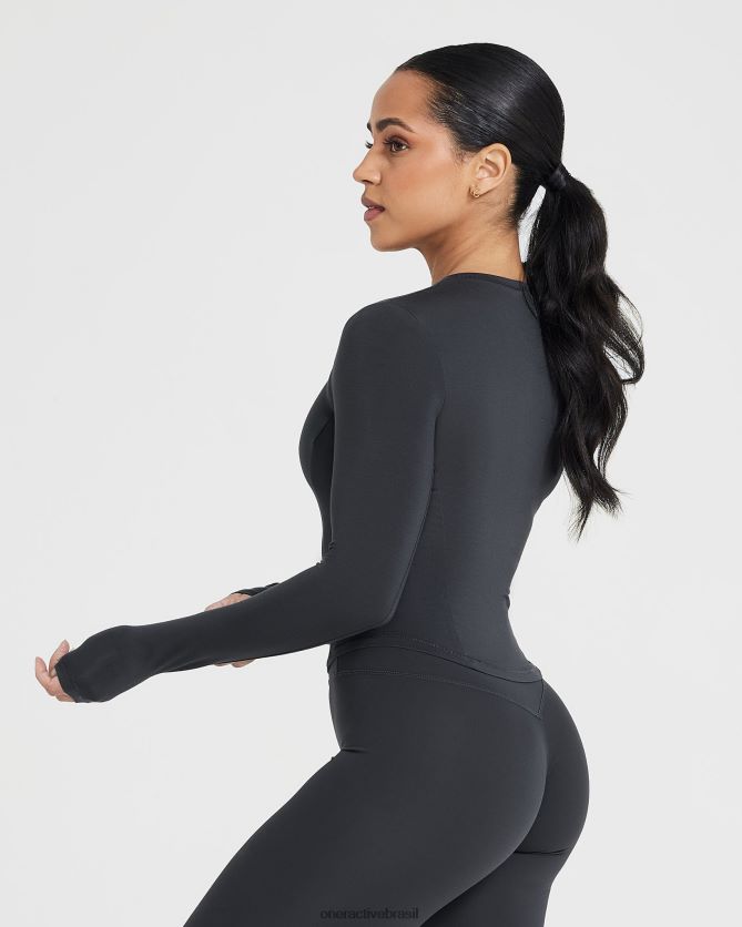 roupas br Oner Active blusa de manga comprida média macia e suave carvão 8488X2406