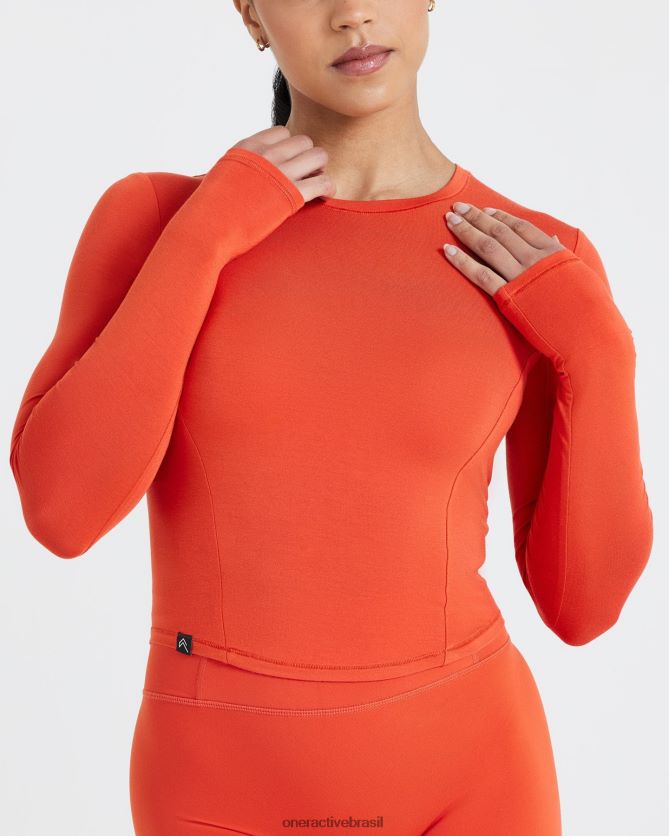 roupas br Oner Active blusa de manga comprida média macia e suave especiaria 8488X2514