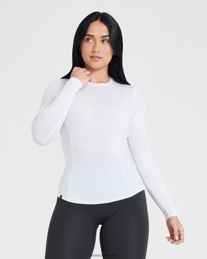 roupas br Oner Active blusa de manga comprida macia e suave branco 8488X2402