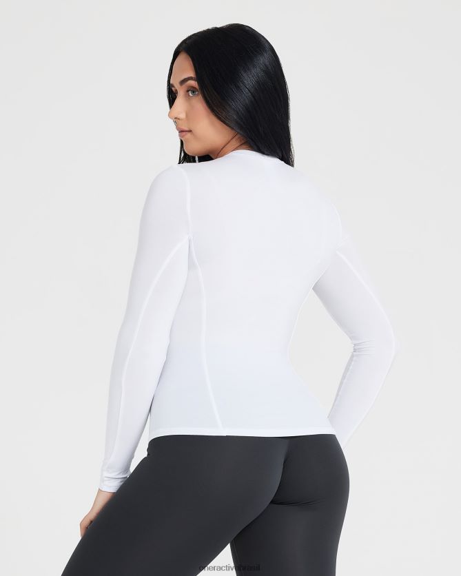 roupas br Oner Active blusa de manga comprida macia e suave branco 8488X2402